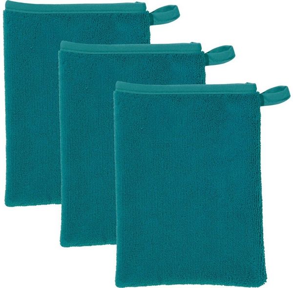 Erwin Müller Waschhandschuh Abschminkhandschuh 3er-Pack, Microfaser (3-St), Microfaser Uni