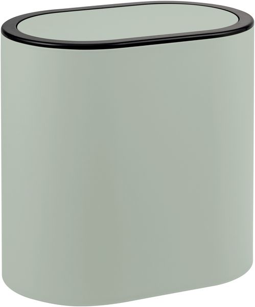 eluno ovaler Kosmetikeimer mit soft-touch Oberfläche mit Schwingdeckel & EVA Pads gegen Kratzer, aus Kunststoff, 6 Liter Fassungsvermögen, salbei