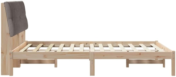 vidaXL Bettgestell mit gepolstertem Kopfteil Braun 135 x 190 cm 878832 Bild 5