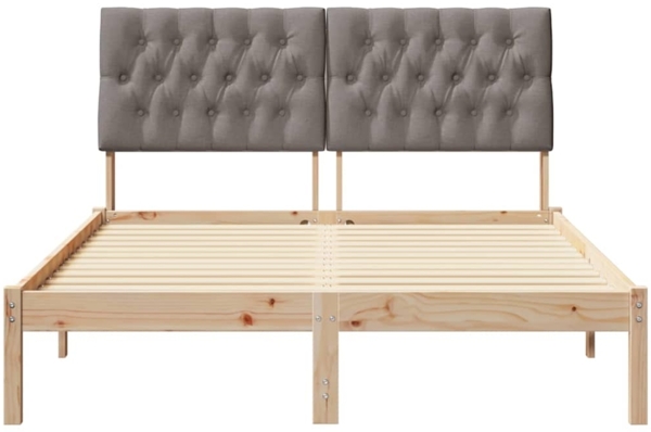 vidaXL Bettgestell mit gepolstertem Kopfteil Braun 135 x 190 cm 878832 Bild 4