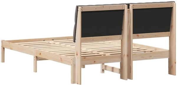 vidaXL Bettgestell mit gepolstertem Kopfteil Braun 135 x 190 cm 878832 Bild 6