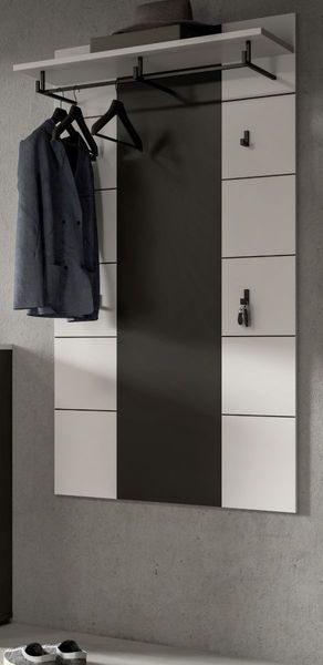 Garderobenpaneel Cooper in weiß und grau 80 x 141 cm