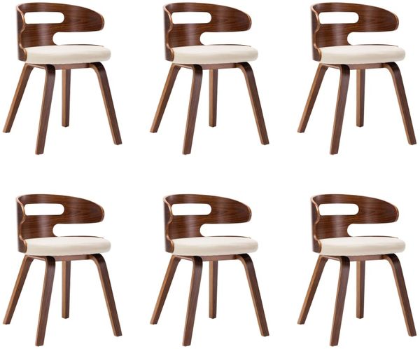 vidaXL Esszimmerstühle 6 Stk. Creme Bugholz und Kunstleder 278849 Bild 2