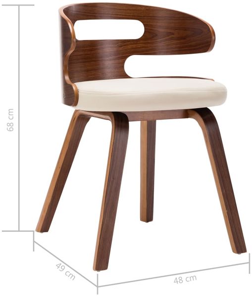 vidaXL Esszimmerstühle 6 Stk. Creme Bugholz und Kunstleder 278849 Bild 7