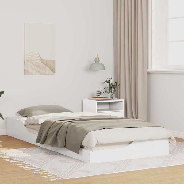 vidaXL Bettrahmen Weiß 80 x 220 cm Massives Kiefernholz 873410