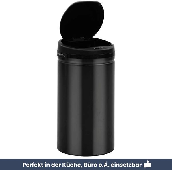 Sensor Mülleimer Küche 50L Schwarz - Automatik Bewegungssensor Klemmring | Smarter Abfalleimer mit Deckel Müllbehälter Kücheneimer Bild 6