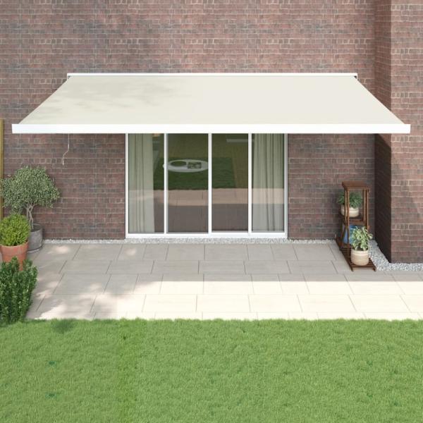 vidaXL Markise Einziehbar Creme 5x3 m Stoff und Aluminium 3154530