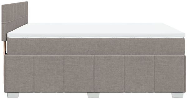 vidaXL Boxspringbett mit Matratze Taupe 140x200 cm Stoff 3287095 Bild 5