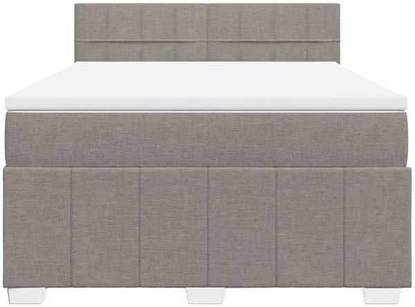 vidaXL Boxspringbett mit Matratze Taupe 140x200 cm Stoff 3287095 Bild 4