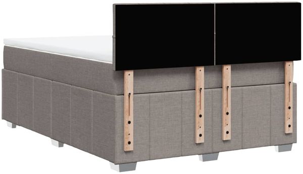 vidaXL Boxspringbett mit Matratze Taupe 140x200 cm Stoff 3287095 Bild 6