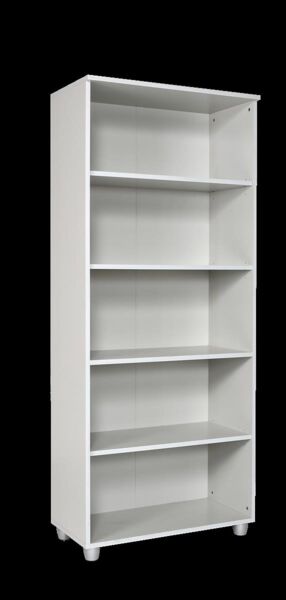 Furni24 Aktenschrank mit Fächern – Holzschrank fürs Büro und Homeoffice, mit 4 verstellbaren Regalbrettern, Ordnerregal Bücherschrank – Grau, 190 x 80 x 40 cm
