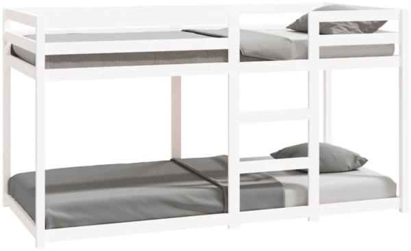 vidaXL Etagenbett Weiß 90x200 cm Massivholz Kiefer 3206505