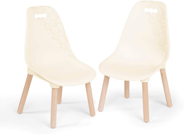 B. toys - Kid Century Modern: Stuhl-Set - Beige - Stühle für Kinder - 2 Stühle - Holzbeine - Möbel für Kinder - 3 Jahre +