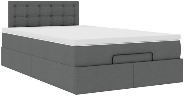 vidaXL Ottomane Bett mit Matratze & LEDs Dunkelgrau 120x190 cm Stoff 3312458 Bild 7