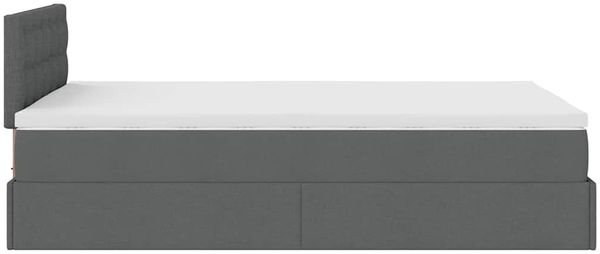 vidaXL Ottomane Bett mit Matratze & LEDs Dunkelgrau 120x190 cm Stoff 3312458 Bild 11