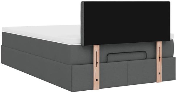 vidaXL Ottomane Bett mit Matratze & LEDs Dunkelgrau 120x190 cm Stoff 3312458 Bild 12