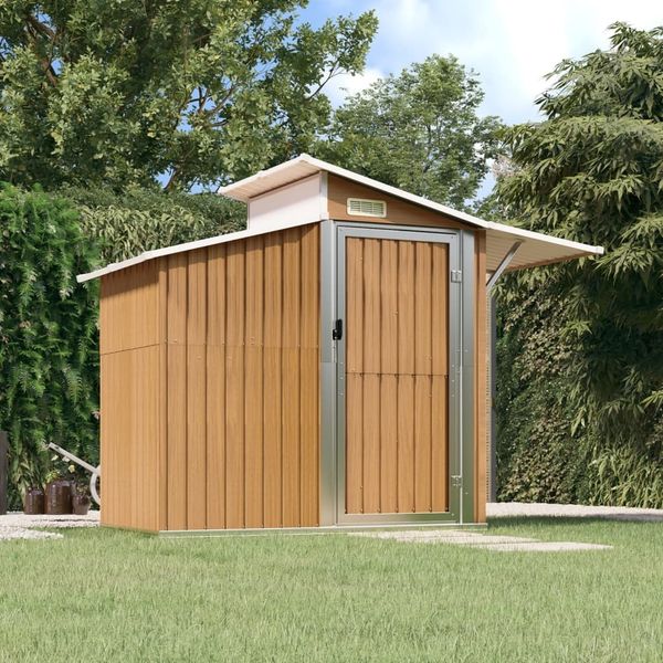 vidaXL Geräteschuppen Braun 270x130x208,5 cm Verzinkter Stahl 316245