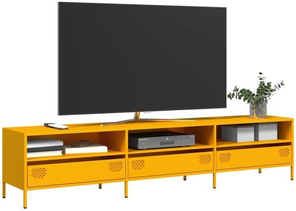 vidaXL TV-Schrank Senfgelb 202x39x43,5 cm Kaltgewalzter Stahl 851349