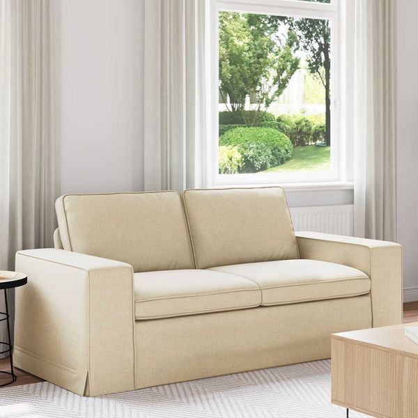 Sofa 2-Sitzer, Moderne Sofa Creme 182 x 80 x 82 cm Stoff