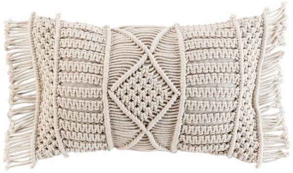 Macosa Home Dekokissen 30x50 cm Boho beige braun Baumwolle Sofakissen Zierkissen, Inklusive Füllung