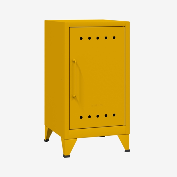 Bisley Fern Mini Ablageschrank, rechtsseitig öffnend, mit einem festen Fachboden, aus hochwertigem, nachhaltigem Stahl hergestellt, 16 mm große Design Lüftungslöcher auf allen Türen, moderner und industrieller Flair, mit integrierten Füßen, H 725 x B 3... Bild 2