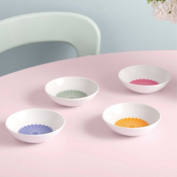 Villeroy & Boch Salatschüssel Fleur couleur Dessertschale 4tlg. 13x13x4cm, Porzellan, (Set, 4-tlg), Premium Porcelain, mikrow.- & spülm. sicher, Made in Germany