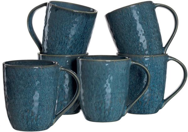 Leonardo MATERA Keramikbecher 430 ml blau 6er Set