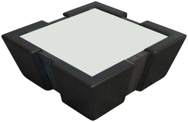 Couchtisch Apollonia - Strukturstoff - schwarzgrau-schwarz