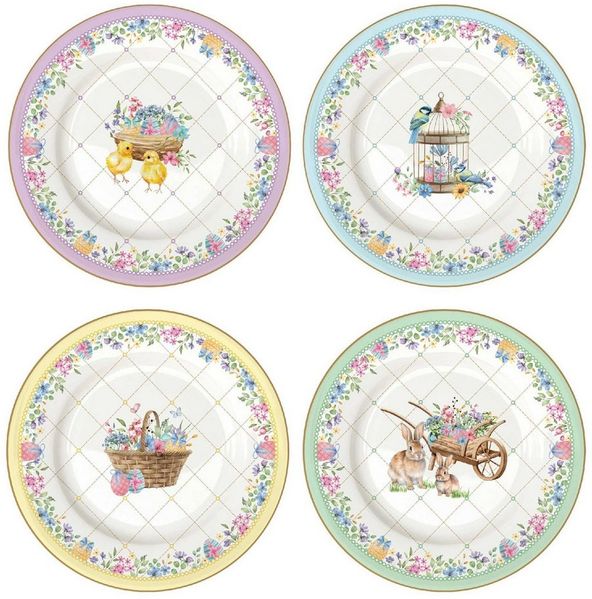 EasyLife Teller SPBL0924 - Spring Bloom, 4er SET, klein, 19,0 cm, (1 St)