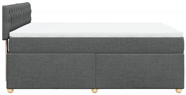 vidaXL Boxspringbett mit Matratze Dunkelgrau 160x200 cm Stoff 3289039 Bild 7