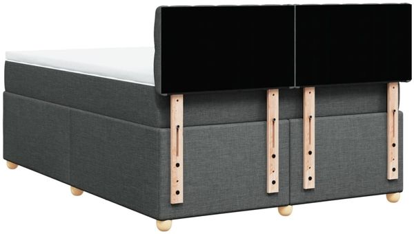 vidaXL Boxspringbett mit Matratze Dunkelgrau 160x200 cm Stoff 3289039 Bild 8