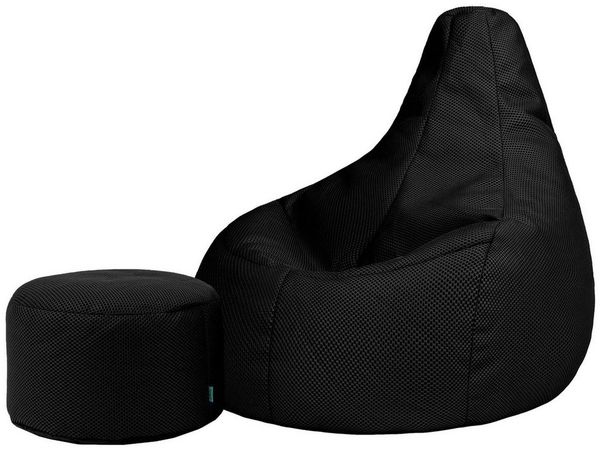 icon Sitzsack Liegesessel mit Hocker Gaming XXL aus Techmesh „Dalton“ (Spar-Set, 1 x Sitzsack, 1 x Fußhocker), Sitzsack XXL, Gaming Sitzsack, Made in Germany, für Erwachsene