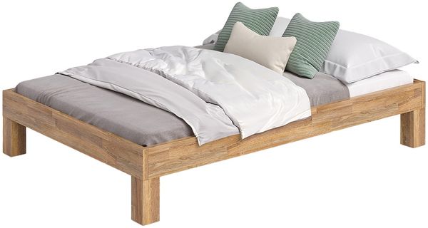 skølm 'Floki' Bett 140x200 cm, Bettgestell, natur geölt, Massivholzbett aus Eiche, geeignet als Doppelbett Bild 8