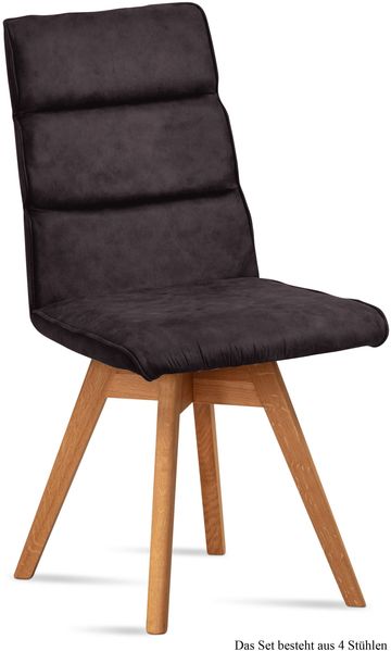 Esszimmerstuhl drehbar (4er-Set) Doris 47x92x60 Eiche geölt/Espresso