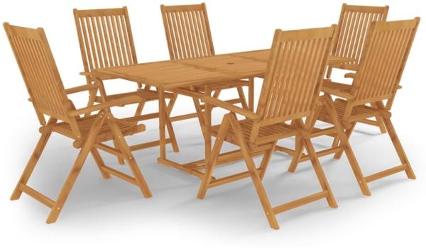 vidaXL 7-tlg. Garten-Essgruppe Massivholz Teak 3059565