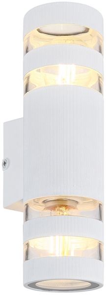 Wandleuchte, weiß, Glas klar, Up Down, H 22 cm