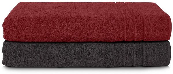 Komfortec Saunatuch 80x200 cm Saunatücher Set aus 100% Baumwolle, Frottee (2-St), XXL, Weich, Groß, Schnelltrocknend
