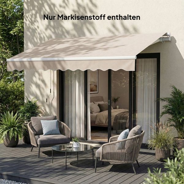 Outsunny Sonnensegel Ersatzstoff für Markise, (Markisentuch, 1-tlg, Markisestoff mit UV Schutz), 280g,m² Polyester, UPF 50+, wasserabweisend