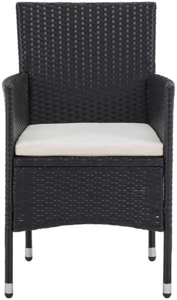 vidaXL 5-tlg. Garten-Essgruppe Schwarz Poly Rattan und Akazienholz 3058322 Bild 2