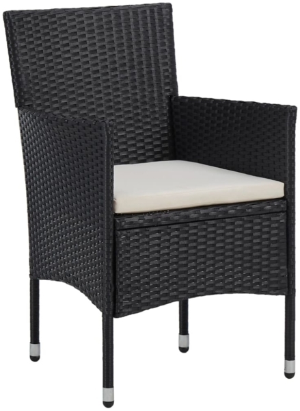 vidaXL 5-tlg. Garten-Essgruppe Schwarz Poly Rattan und Akazienholz 3058322 Bild 11