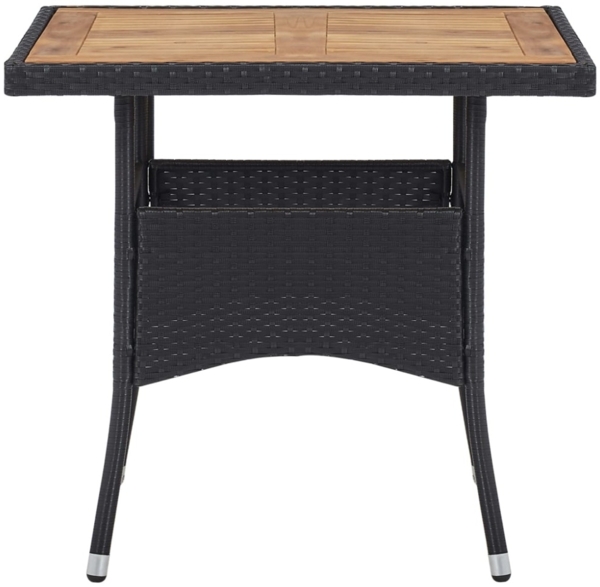 vidaXL 5-tlg. Garten-Essgruppe Schwarz Poly Rattan und Akazienholz 3058322 Bild 12