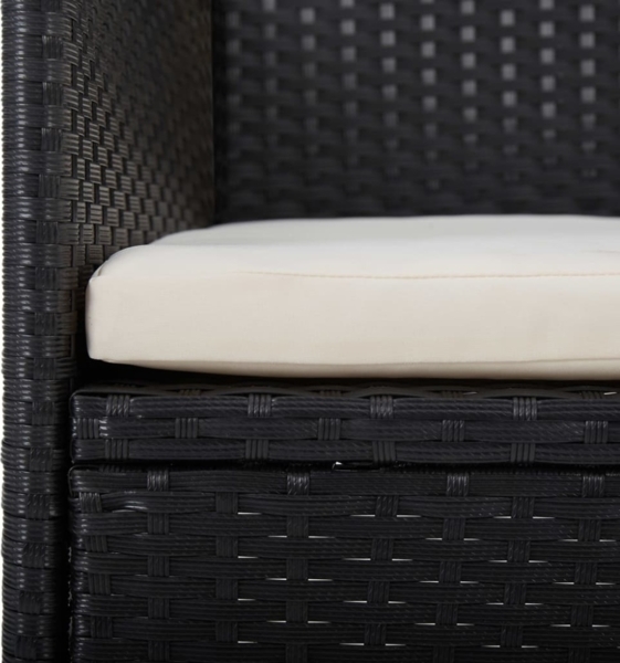 vidaXL 5-tlg. Garten-Essgruppe Schwarz Poly Rattan und Akazienholz 3058322 Bild 8