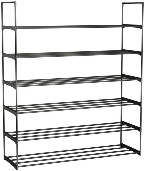 Sekey Schuhregal Schuhaufbewahrung Metall XXL Ständer Regale Extra Breit 92 cm, Schuhständer Metall, 6 Ebenen Metallgestell, 24-30 Paar Schuhe