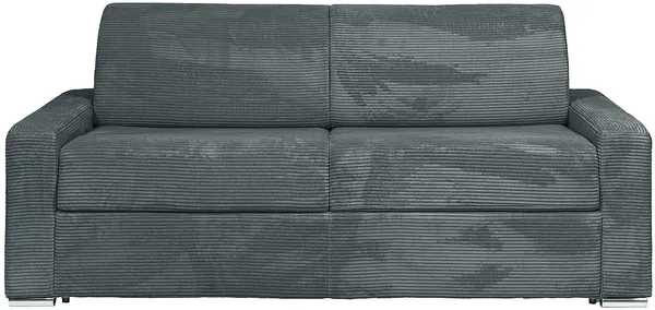 Vente-unique - CALITO Sofa SamtStoff Grau - B 223 cm94 cm x H 85 cm x L 216 cm