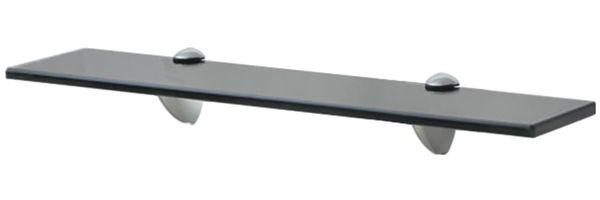 vidaXL Schwebendes Regal, Glas schwarz, 0,8 x 20 x 50 cm