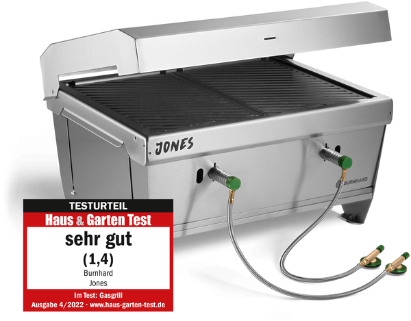 BURNHARD® Camping Gasgrill JONES Edelstahl Klappgrill mit Deckel 2-Brenner 6,4 kW inkl. Transporttasche mit Rucksackfunktion und Multitool, Faltgrill ideal für Camping - Multi-Color - #945835