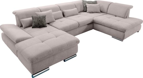 set one by Musterring Wohnlandschaft SO 4100 komfortable Federkernunterfederung, inkl. Kopfteilverstellung, wahlweise Bettfunktion und Sitztiefenverstellung, U-Form