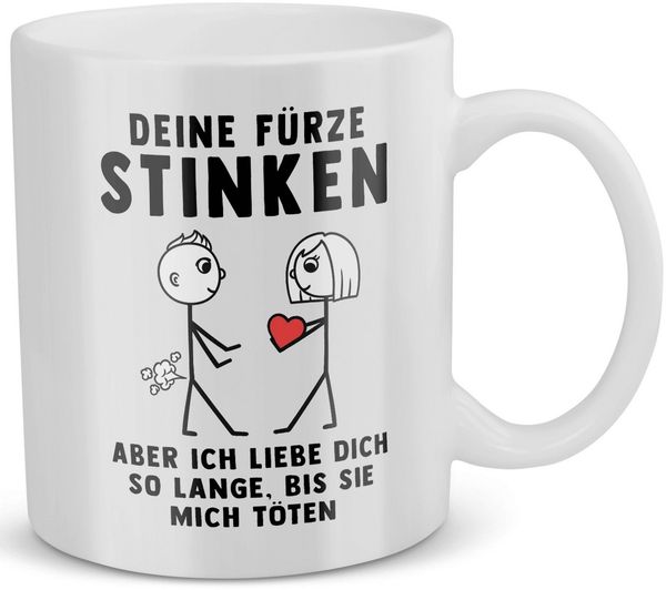 22Feels Tasse Deine Fürze Stinken - Männer Jahrestag Geschenk Hochzeitstag Ehemann, Keramik, Made in Germany, Spülmaschinenfest