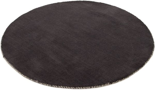 carpetfine Wollteppich Gabbeh Lola Uni, rund, Höhe: 14 mm, mit natürlichem Pflanzenmaterial von Hand gewebt, auch als Läufer