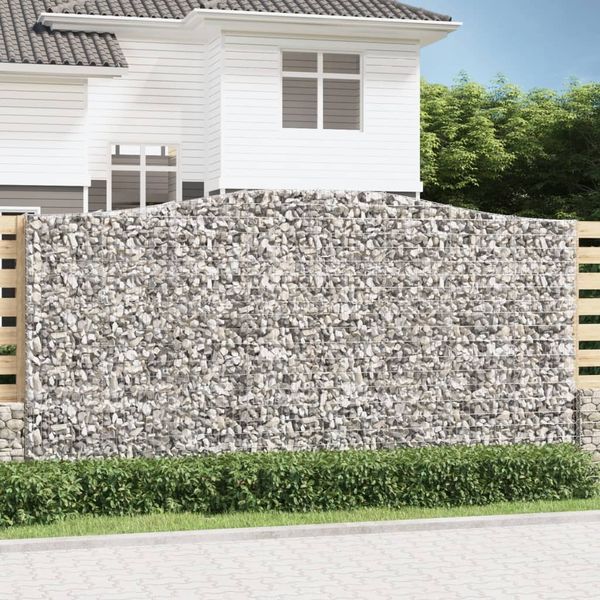 vidaXL Gabionen mit Hochbogen 10Stk. 400x50x200/220cm Verzinktes Eisen 3146029
